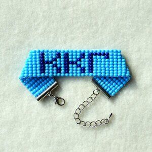Kappa Kappa Gamma KKG bead bracelet, handmade, adjustable length